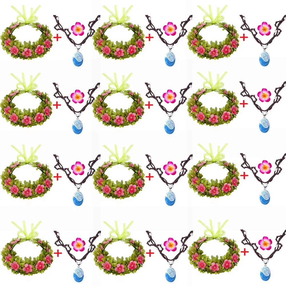 Mädchen Moana Girlande Blumenkranz Kopfschmuck Kind Erwachsene Prinzessin Kostüm Spielzubehör Vaiana Blumen Kopfbedeckung Perücke