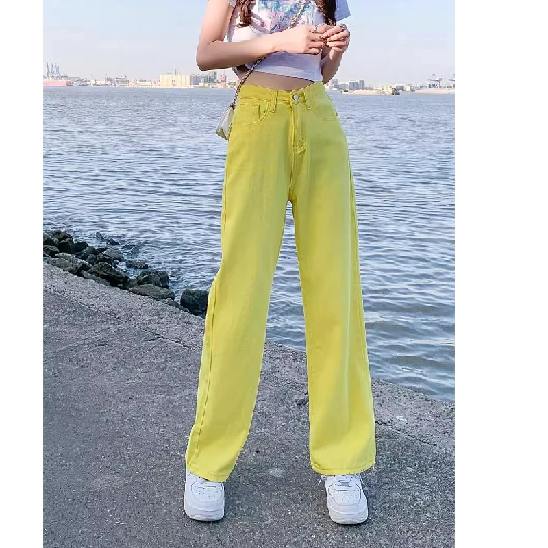

High Waist Wide Leg Women's Jeans Individual Design Trendy Tailored Goods from Guangzhou Thirteenth Factory