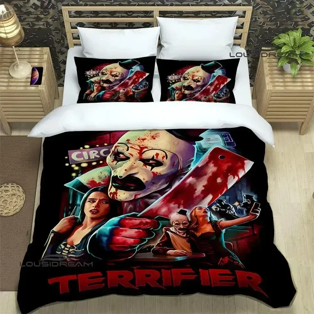 Terrifier horror Comfortable Duvet Quilt Cover Pillowcase Bedding Set Children Bedroom Decoration Home Textile