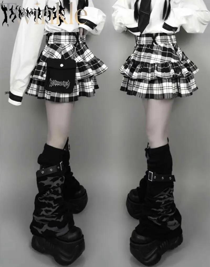 Women's Plus Size 5XL Black Skort Versatile Sweet Harajuku Japanese Skirt Culottes Bottom Wear for Girls