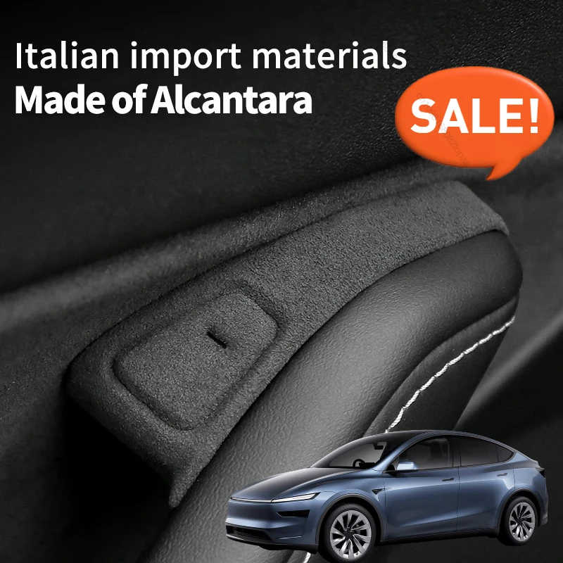 

Для Tesla Model 3 Model Y 2018 2019 2020 2021 2022 2023, крышка кнопки дверного переключателя, замша из алькантары, интерьер