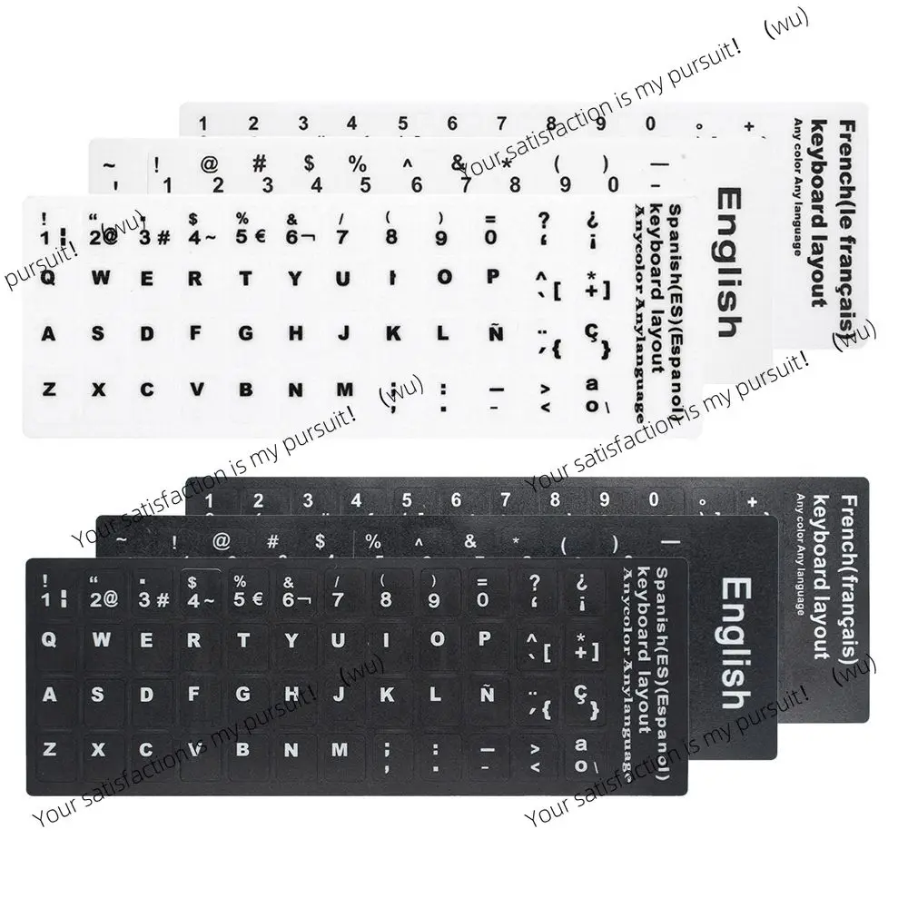 Laptop keyboard English sticker, Russian alphabet layout Spanish