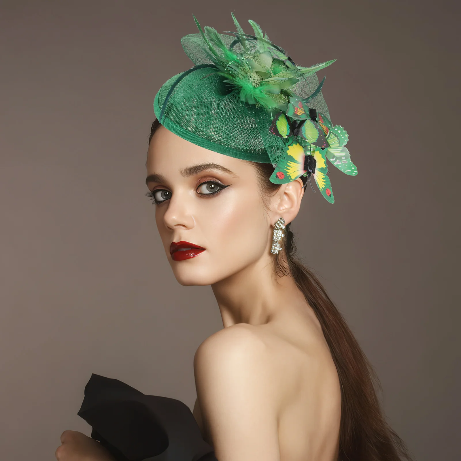 

Colorful Butterflies Fascinators Hat Tea Party Headwear Adjustable for Women Girls Christmas New Year Valentine's Day