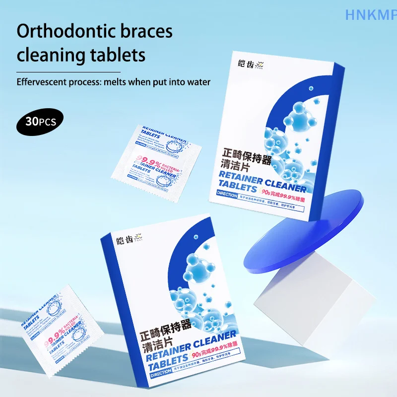 Prothesen-Brausetabletten, Reinigungstabletten, antibakteriell, sterilisierend, Brause, kieferorthopädischer Retainer, Reinigung, Aufhellung
