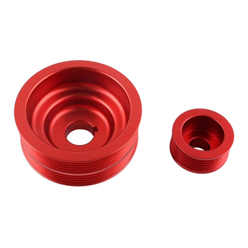 Racing Car Billet Aluminum Crankshaft Crank Pulley Fits For Subaru Impreza WRX 7 8 9 2.0L Blue Red Black