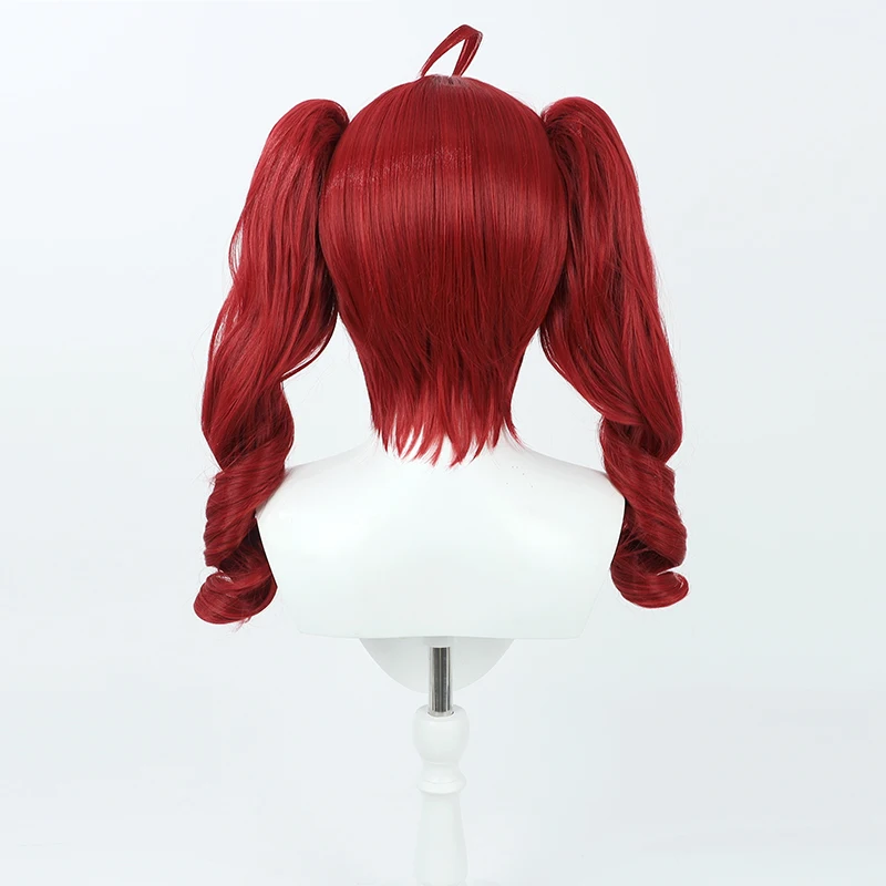 Anime Kasane Teto Cosplay Wig Women Cute Red Ponytail Heat Resistant Synthetic Hair Roleplay Party Costume Prop Synthetic