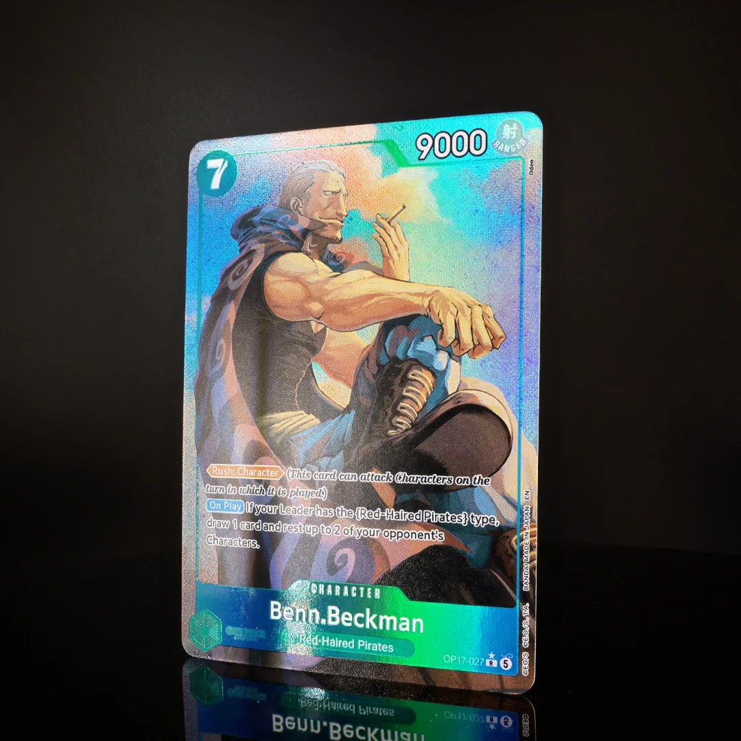One Piece TCG OPCG English Japanese OP17-027 Beckman Alt Art Card 7 Cost Green Beckman Textured Foil Card Anime Collectible Card