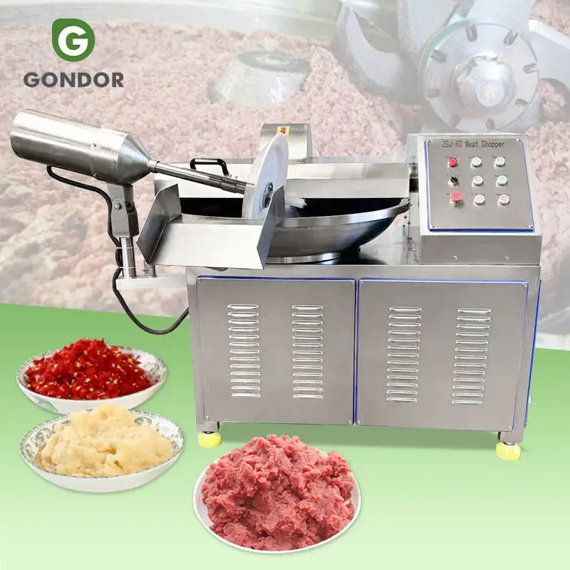 Variable Frequency Meat Dual Bowl Cutter 20 L Liter Litre 300 Kg Chopper Machine