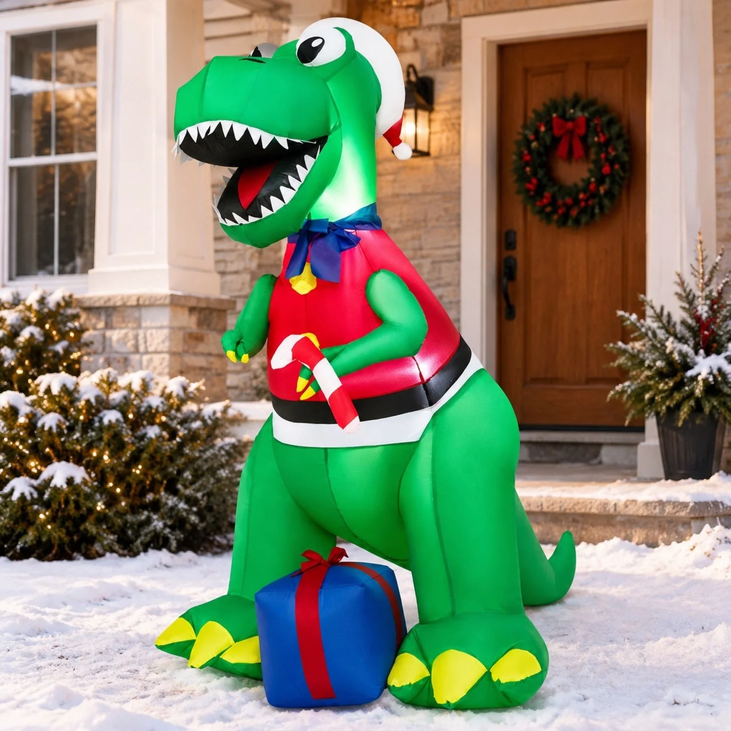 Inflatable Christmas Decoration with LED Lights and Waterproof Blower