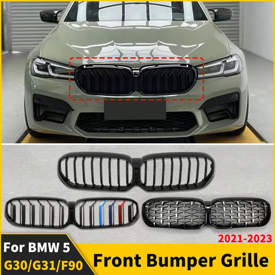 

Front Radiator Grid Inlet Grille Bumper Grill Middle Mesh Refit For BMW 5 Series G30 G31 M5 F90 2021-2023 525i 530i 540i Tuning