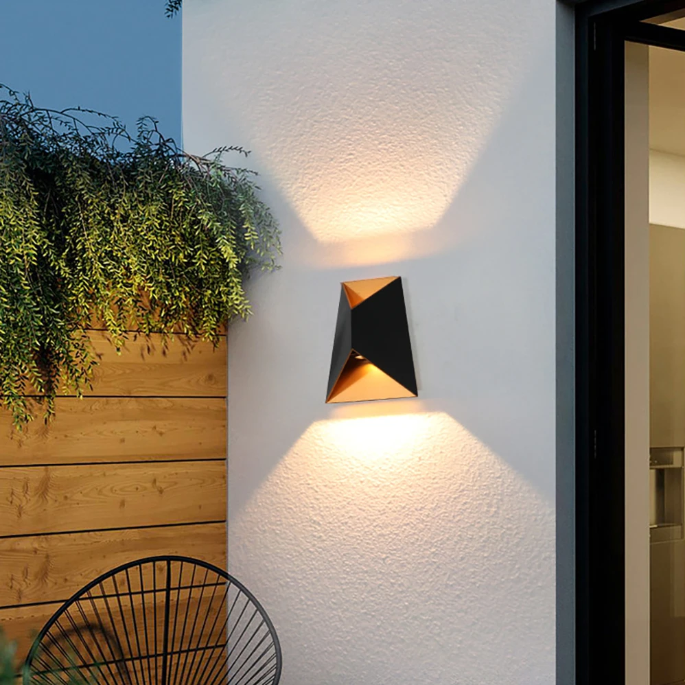 Impermeável lâmpada de parede de alumínio LED, estilo moderno, varanda, jardim luzes, lâmpadas interiores e exteriores, preto, branco, ouro, IP65, AC 85-265V, 10W