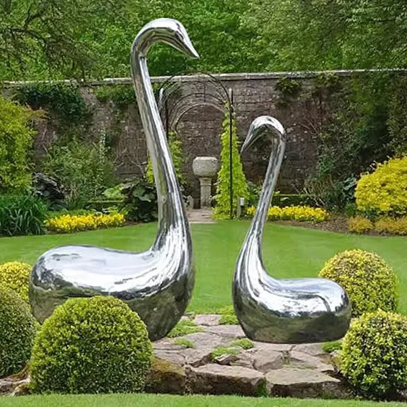 Landscape Pool Garden Animal Decoration Sales Office Hotel Club Outdoor Stainless Steel Swan Sculpture