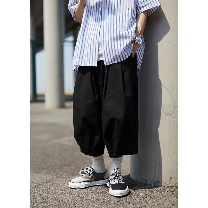 

Summer New y Loose Wide Leg Workwear Pants Men's Japanese Sle Straight Casual Versatile Seven-Foot Trendy