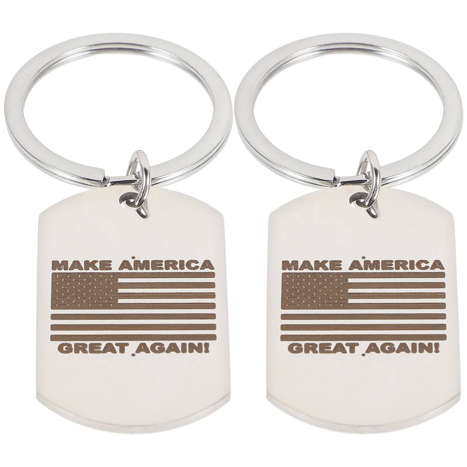 2 Pcs Usa Flag Creative Key Holder Presidential Election Keychains Rings for Ornaments