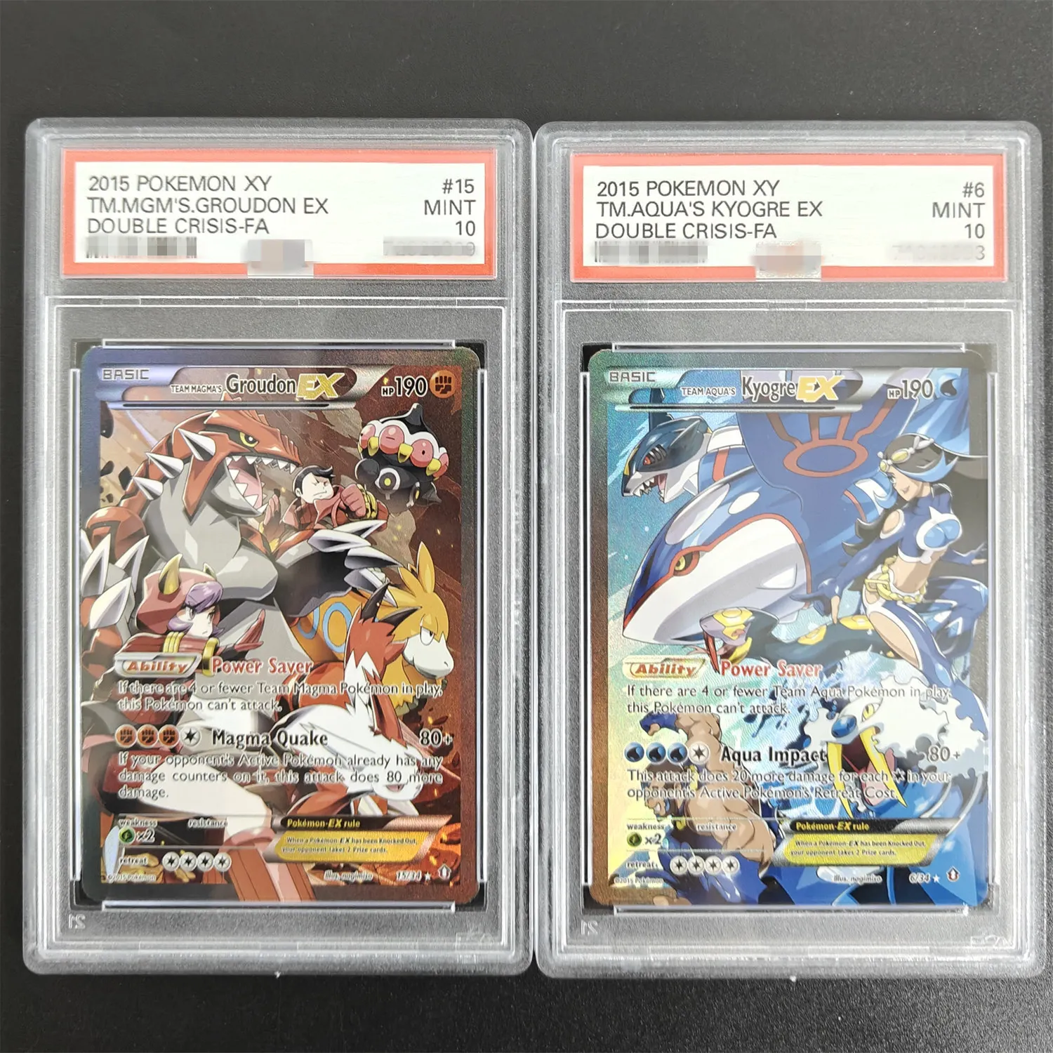 

﻿ ﻿ DIY 2015 PRCG Японский XY ДВОЙНОЙ КРИЗИС # 6 # Коллекционная карта TM.AQUA'S KYOGRE TM.MGM'S.GROUDON EX Grade GEM MT 10,