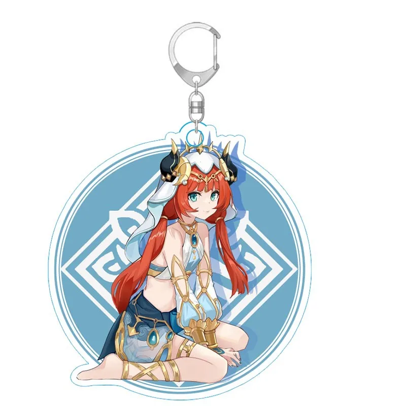 Game Impact Naganohara Yoimiya Nilou Yae Miko Cosplay Costume Interlayer Acrylic Keychain Keyring Key Xmas Gift Prop