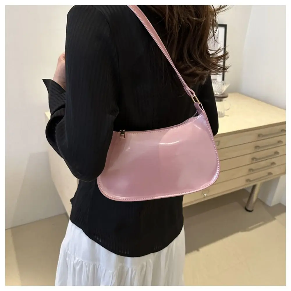 Solid Color Handbag Trend PU Dumpling Shape Crossbody Bag Zipper Style Korean Version Armpit Bag Daily Matching