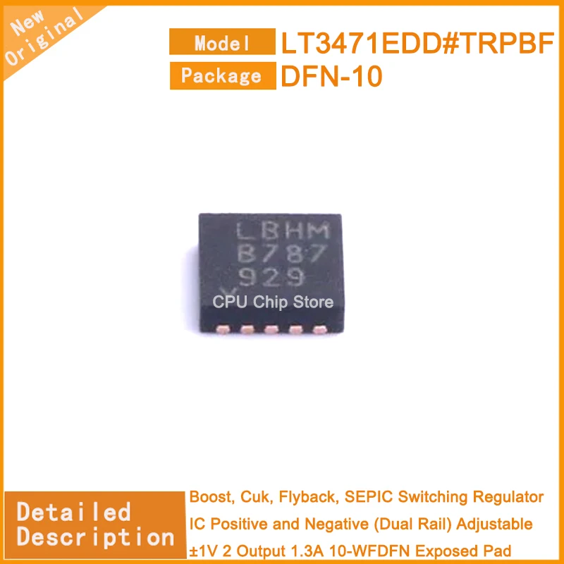 5Pcs/Lot  New Original  LT3471EDD#TRPBF  LT3471EDD  , SEPIC Switching Regulator IC  2 Output 1.3A 10-WFDFN Exposed