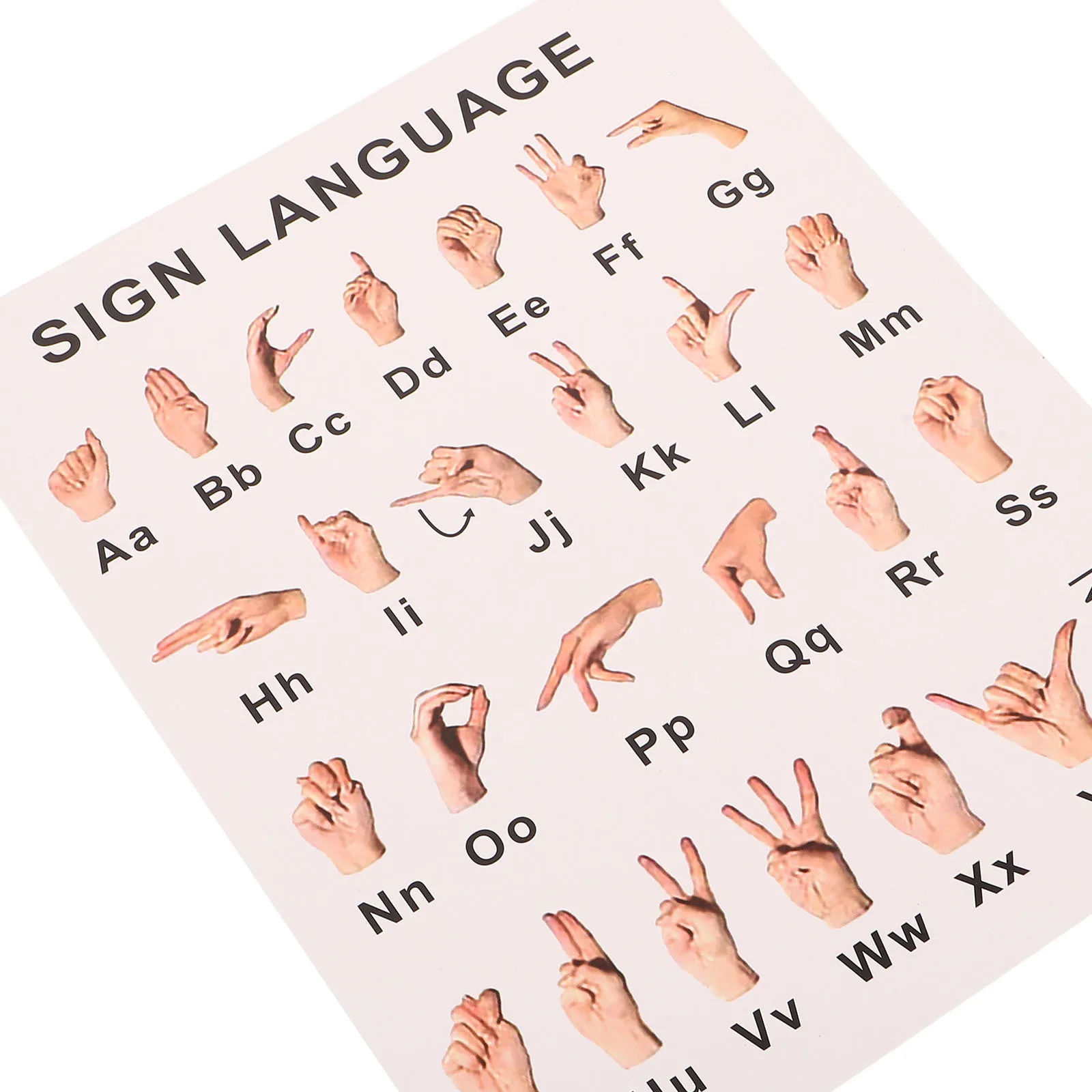 6Pcs Sign Language Poster Educational Asl Alphabet Charts for Classroom Homeschool Nursery Gesture Language Learning