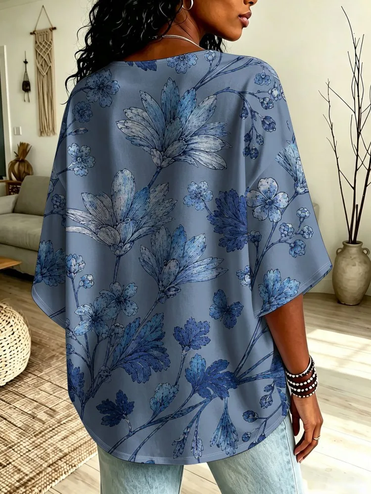 Picture 6: 0XL-4XL Plus Size Women's Clothing Spring Autumn Fashion Elegant Tops 3XL 2XL Plus Big Size Women's 3/4 Sleeve T-shirt