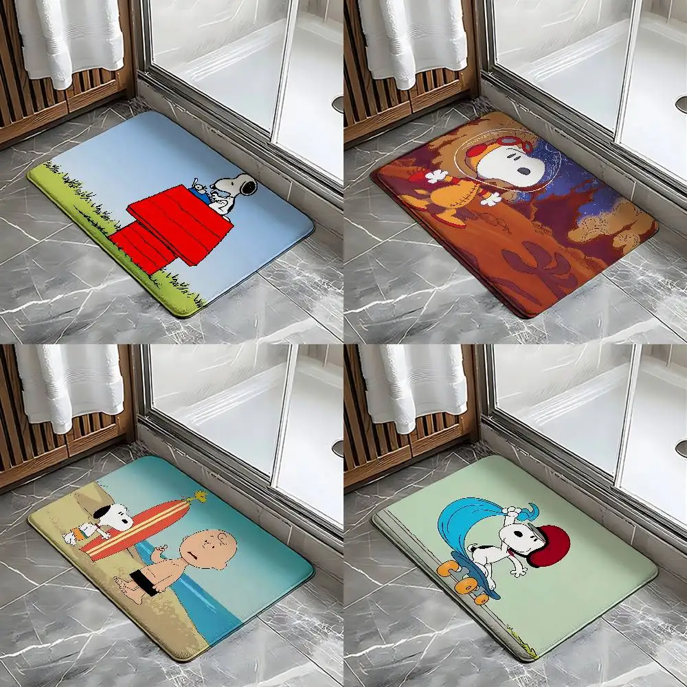Cartoon S-Snoopys Entry Door Floor Mat Festive Decorations Carpet Bathroom Anti-slip Mat Entrance Doormat