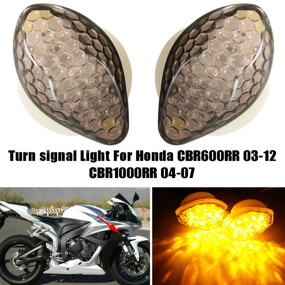 2Pcs 12V Motorcycle Led Turn Signal Indicator Light Lamp Bulb Blinker Flashers For CBR 600RR CBR1000RR 2004-2007 CBR900 CBR919