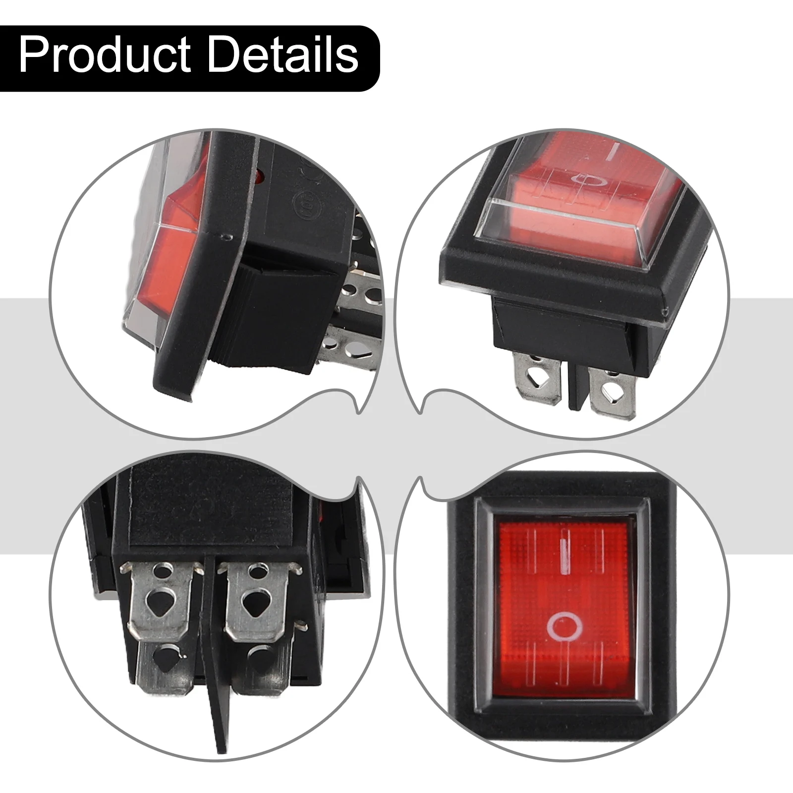 

High Quality Rocker Switch 16A 250V ON/OFF Switch With Light With Waterproof Cover Power ON/OFF Device For Boat Car Power Switch