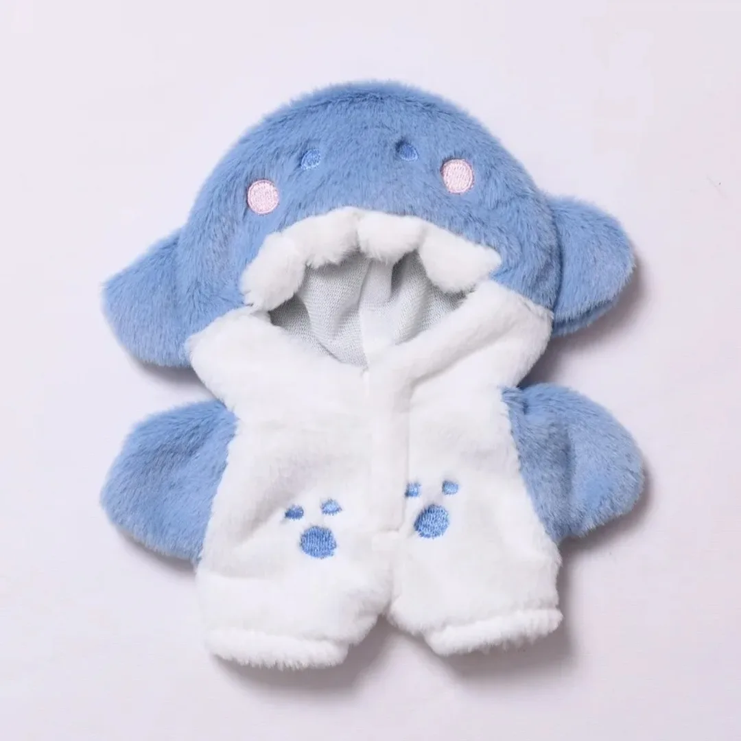 فقط ملابس دمى لـ 15-17 سنتيمتر La bu bu دمية صغيرة قطيفة القرش الدعاوى تأثيري دمى اكسسوارات الجلوس حفلة الاطفال الهدايا (لا دمية)