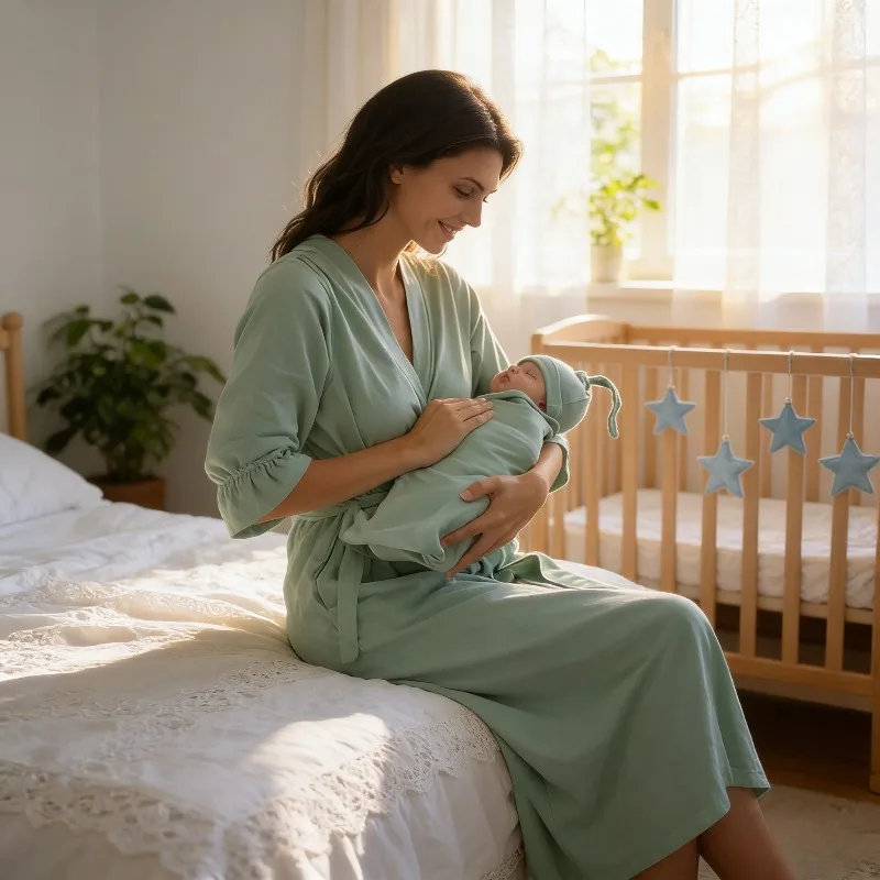 

Практичный подарочный набор для детского душа, состоящий из 4 предметов, халат для беременных и пеленальное одеяло для комфорта доставки в больницу