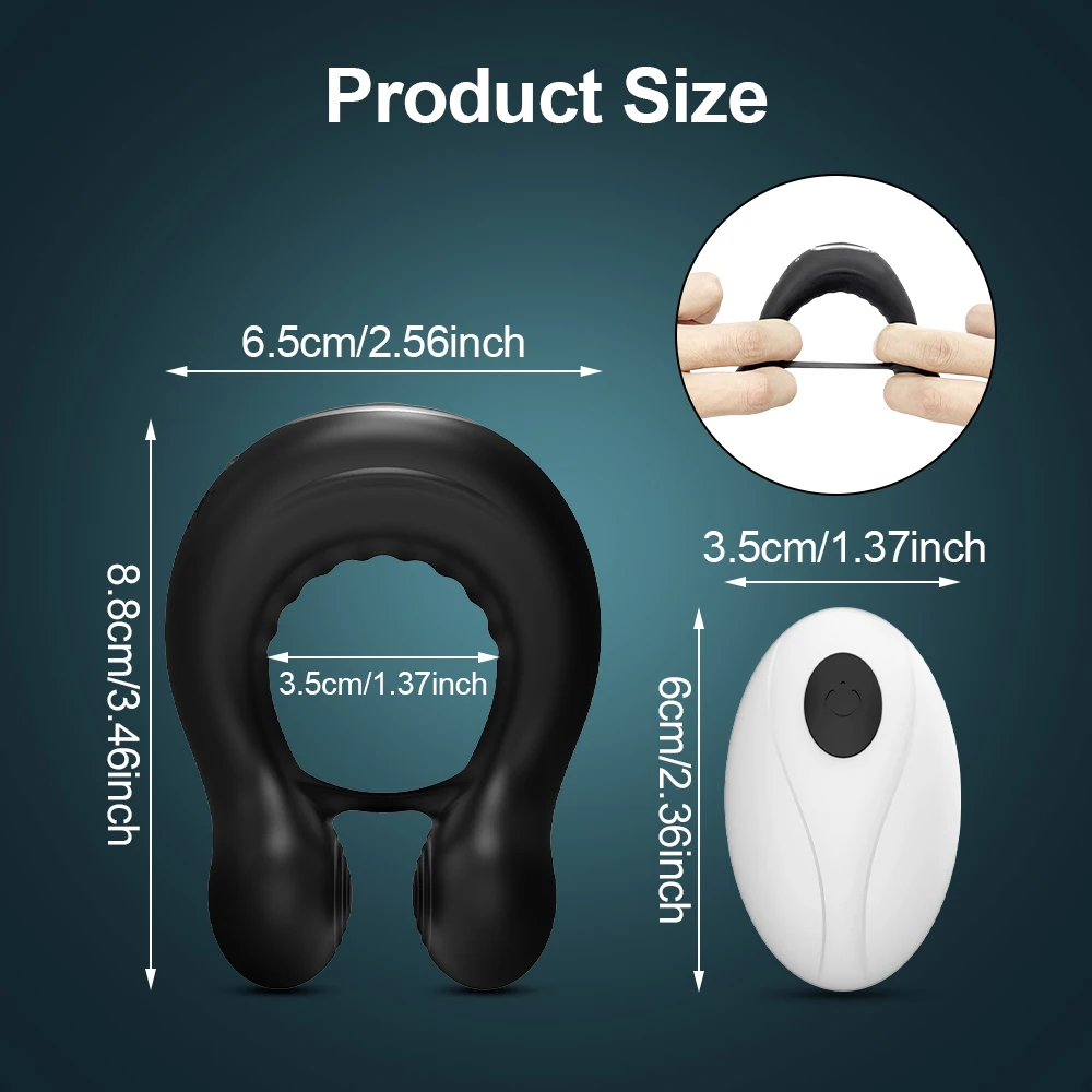 Vibrating Cock Ring Cockring Testicles Massager Penis Vibrators for Men Couple Male Delay Ejaculation Sex Toy for Adults 18