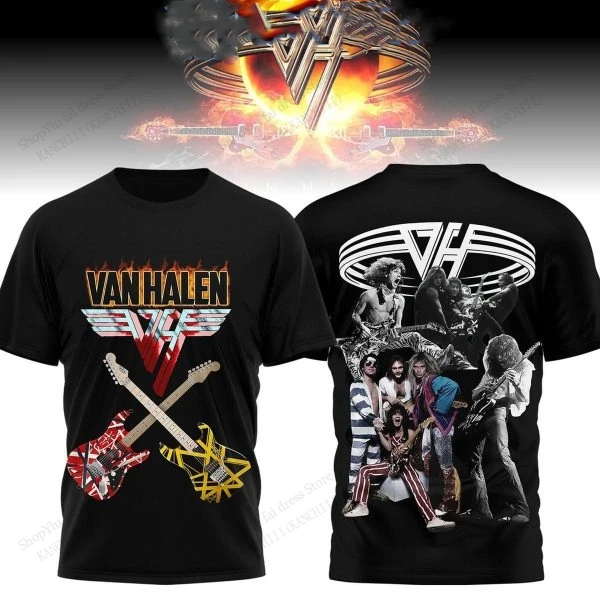 New Rock Van Halen Band Album 3D Print T-shirt Men Women Fashion Short Sleeve Tshirt Kids Hip Hop Tops Tees Fan Gift Tour New