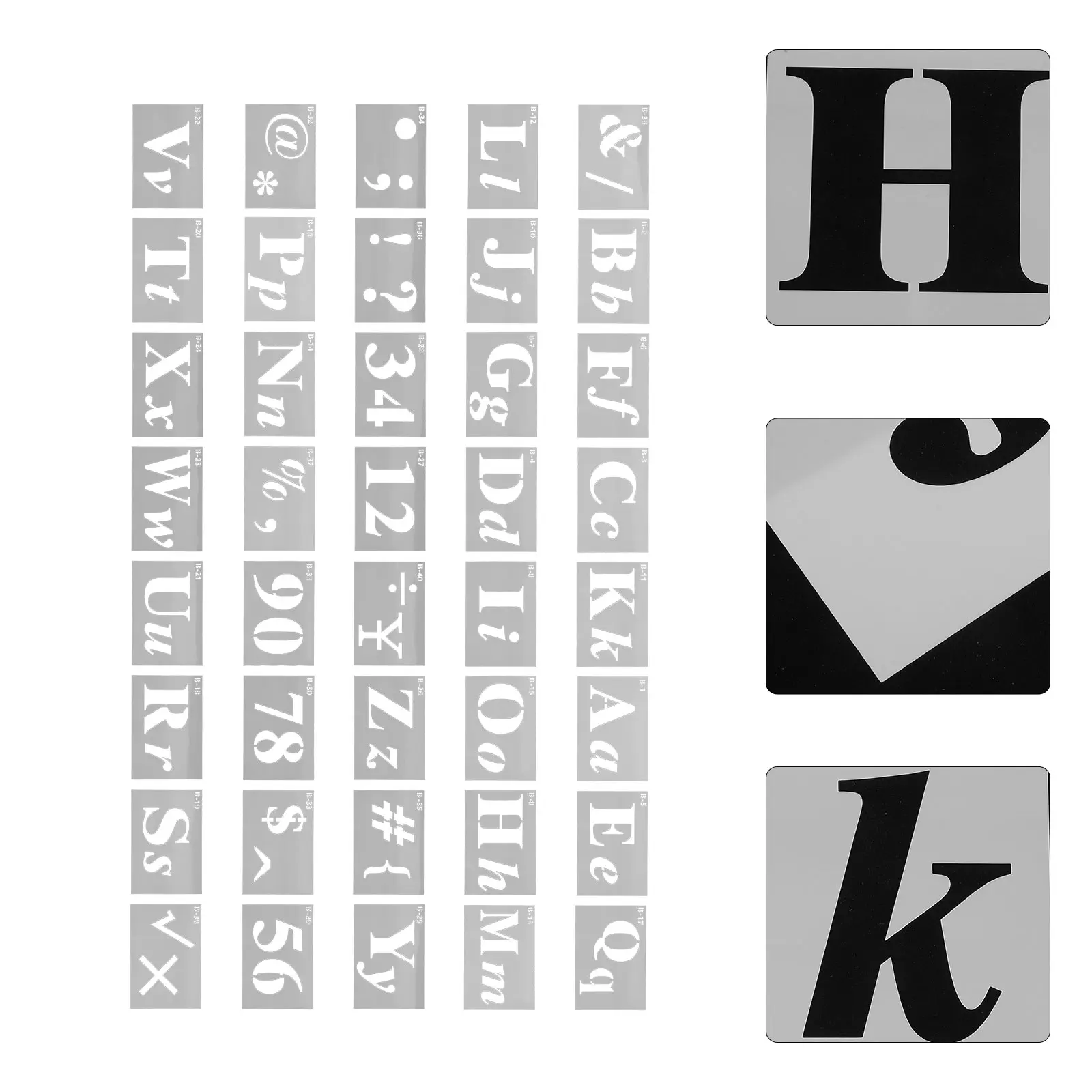 Modelli di lettere in PET Stencil riutilizzabili lavabili per pittura murale artigianale fai-da-te Spruzzo di decalcomanie per auto domestiche sicure