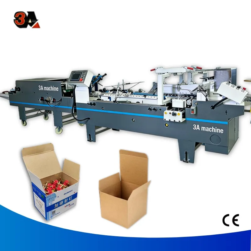 3A 800A-2 PLC-Controlled Automatic Side Glue Folding Machine for Small Corrugated Boxes