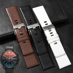 For Diesel Brown White Black Durable Genuine Leather 24 26 Watch Strap Dz7333 7348 4318 1657 4323 Large Dial Three-Eye Watchband