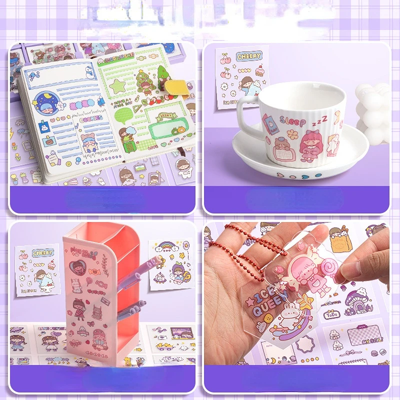 200Pieces / Box of Stickers Cute Japan Masking Tape Set Scrapbook Bullet Diary Stickers Adhesive for Girls Children Kids