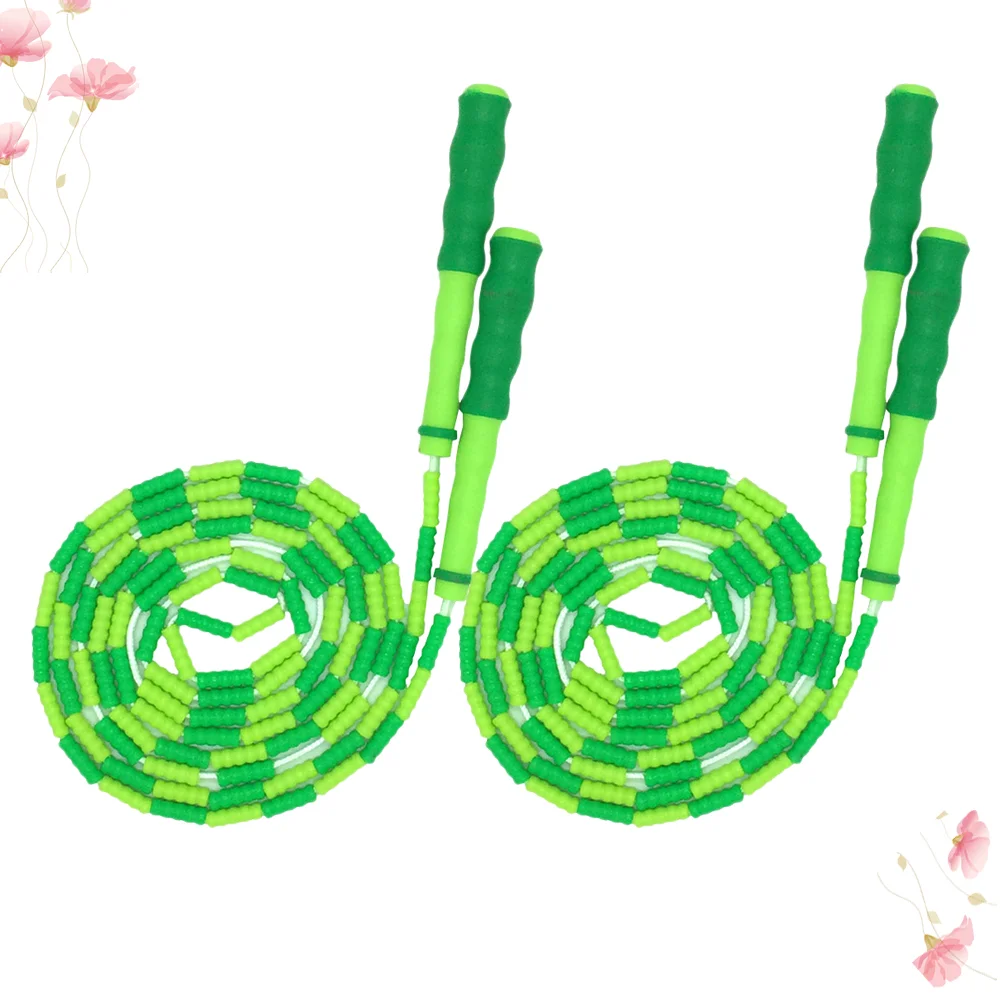 

2pcs Useful Jump Rope Jumping Exercise Equipment Jump Skip Rope for School Home Students Kid (Green)