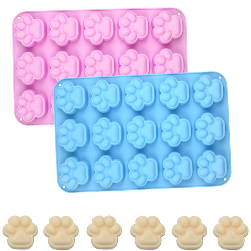 Moule en Silicone pour friandises pour chiens, imprimé patte d'animal de compagnie, plateau à glaçons, gelée, bonbons, chocolat, grosses bombes, savon, accessoires de cuisine, outils de pâtisserie, article