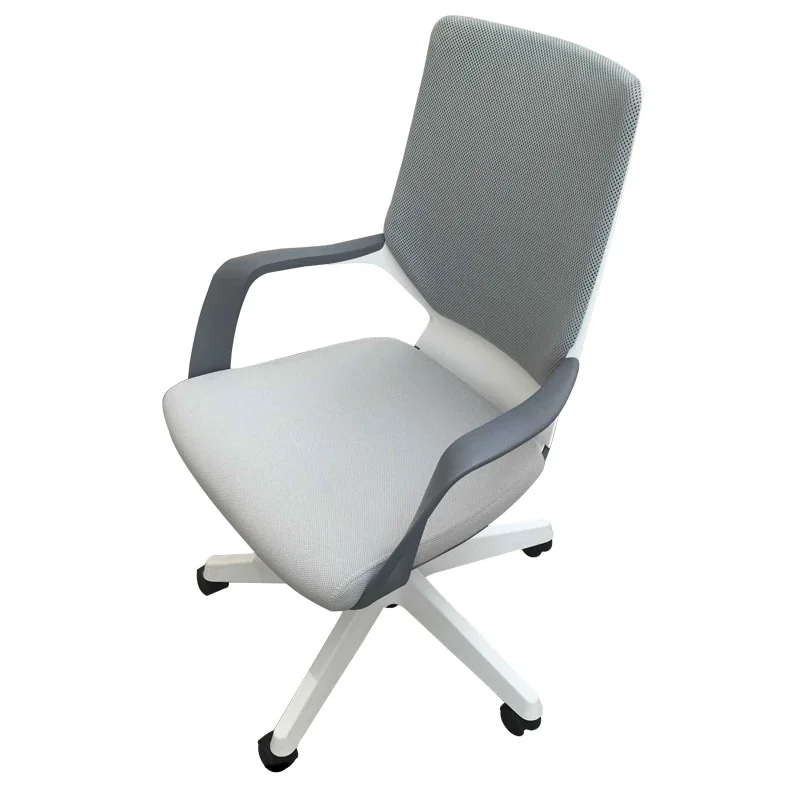 Armrest Lift Home Office Computer Swivel  Office Staff Chair Boss  Bow Conference  Grey Mesh