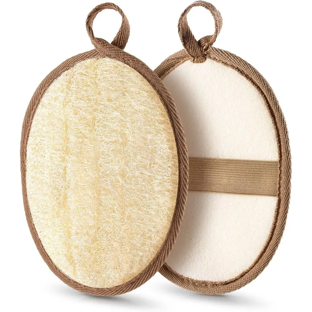 

Dual Pack Natural Exfoliating Loofah Body Scrub, Unisex Shower Scrubber Made with Egyptian Loofah Sponge