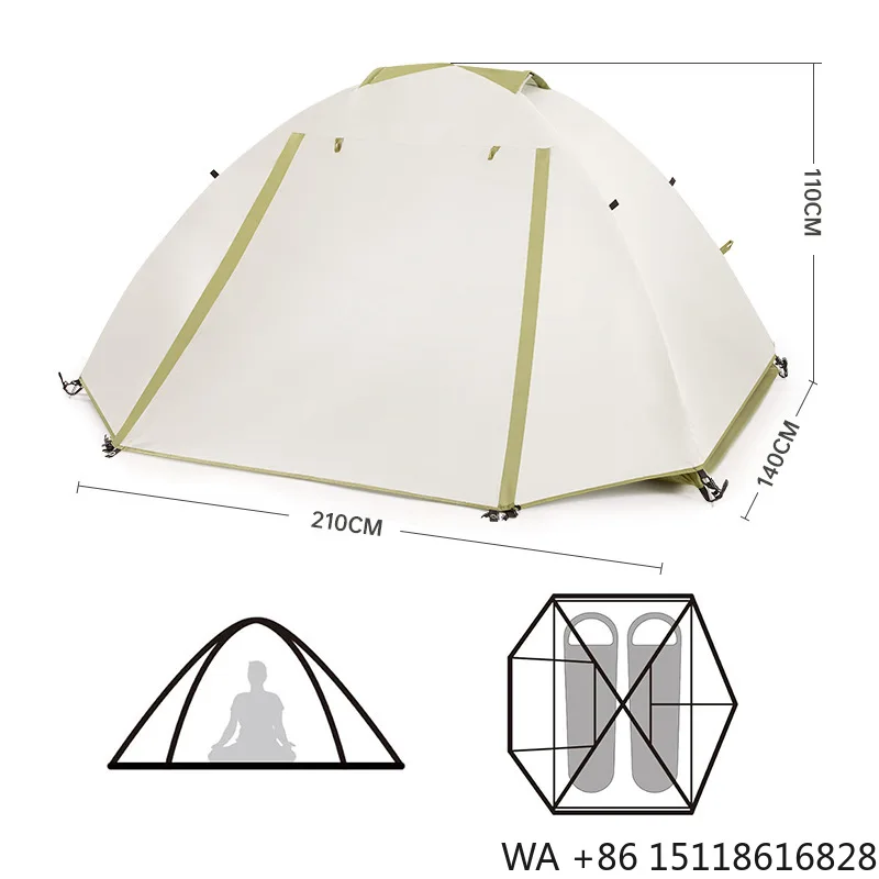 Hiking Mountaineering Trekking Camping Tent Double-Layer Waterproof Three Seasons Lightweight Aluminum Pole Overnight Use