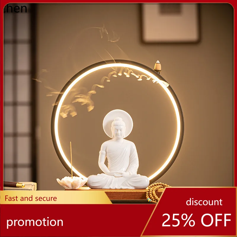 

Cz1 ceramic tathagata buddha home office ornament - shakyamuni buddha statue craft - tea room decoration
