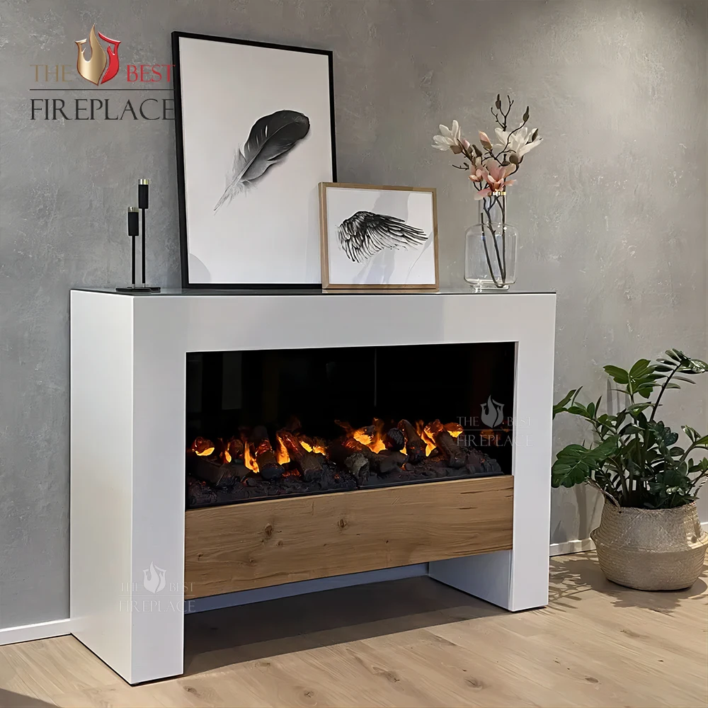 Lareira Elétrica com 3D Atomized Wood Burning, Faux Lareira, Steam Mist, Inserir Fire Place, App Control, Novo, 2000mm