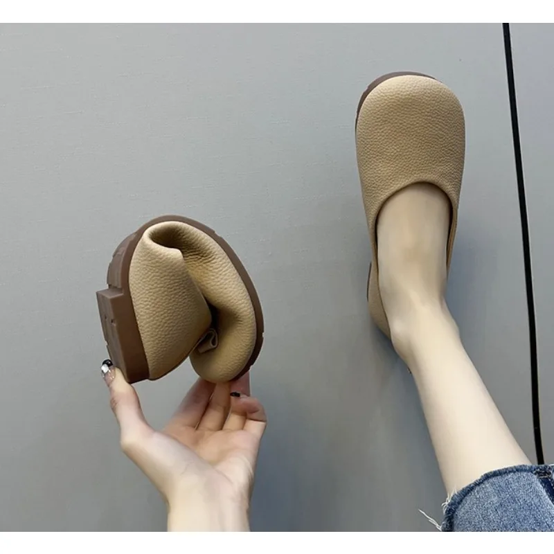 

New Luxury Designer Shoes for Women Fashion Butterfly-knot Square Toe Party Leather Ballet Flats Ladies Flat Shoes Loafers Women