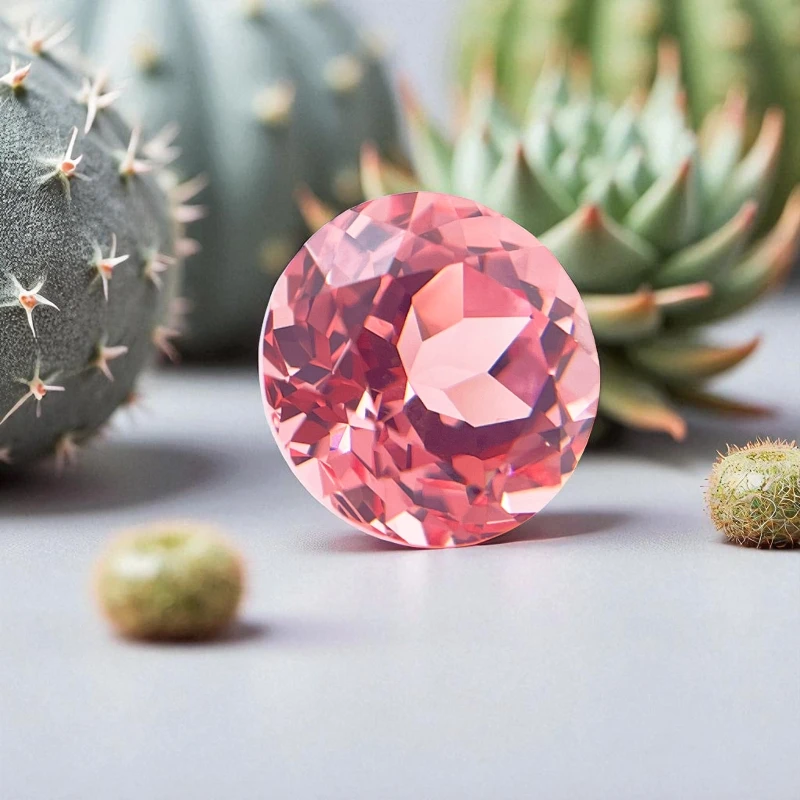 مختبر نمت Padparadscha قطع مستديرة الأحمر لوتس VVS1 أحجار كريمة مفكوكة للمجوهرات لتقوم بها بنفسك صنع شهادة AGL قابلة للاختيار