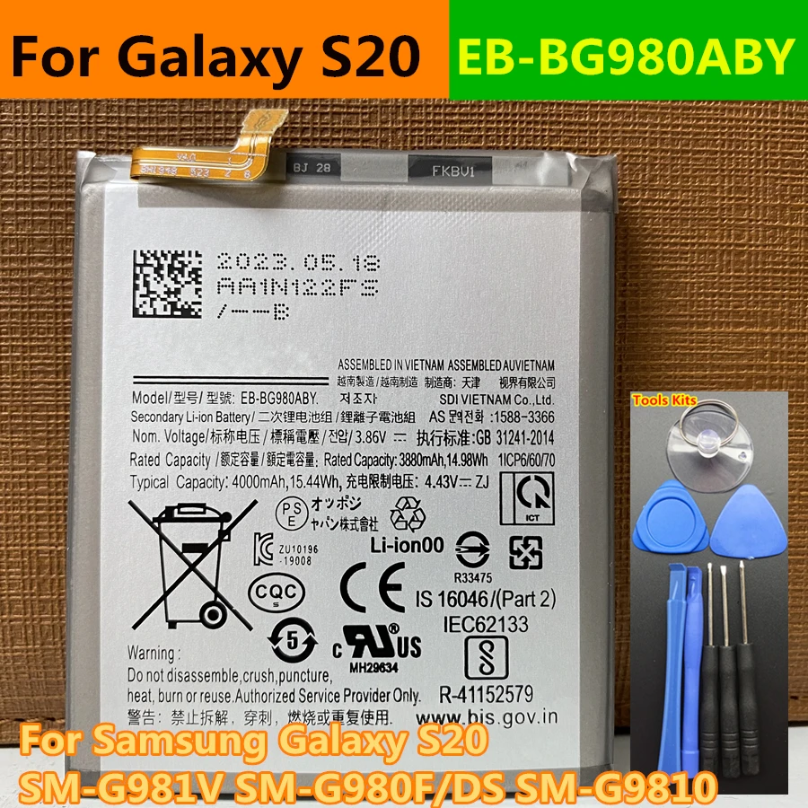 New EB-BG980ABY 4000mAh High Quality Battery For Samsung Galaxy S20 4G, S20 5G SM-G981V SM-G980F/DS SM-G9810 Smart Phone