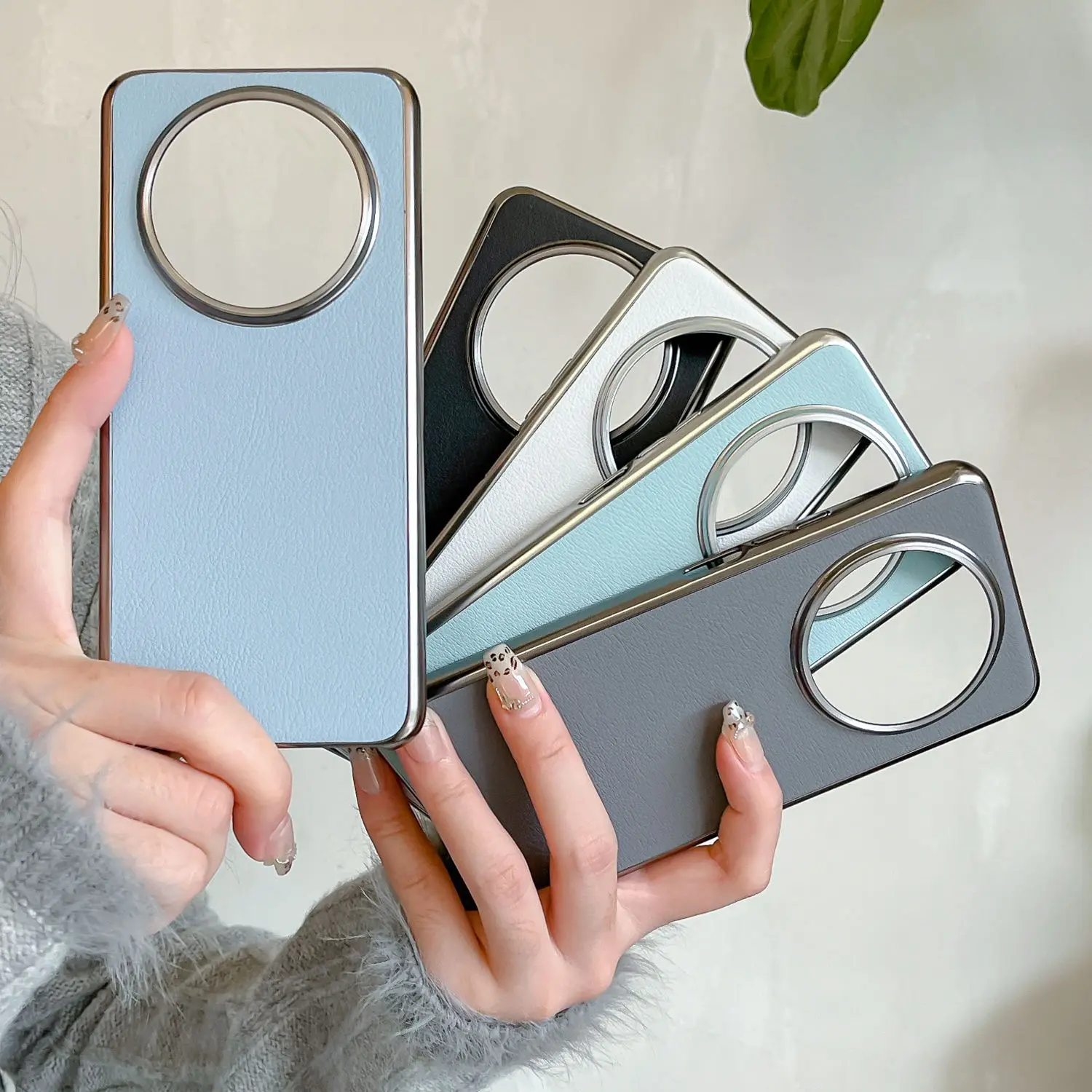 For Honor Magic7 Lite X9C Case Fashion Electroplating Frame Solid Color Leather Skin-friendly Anti-drop Cover For Honor X60 Pro