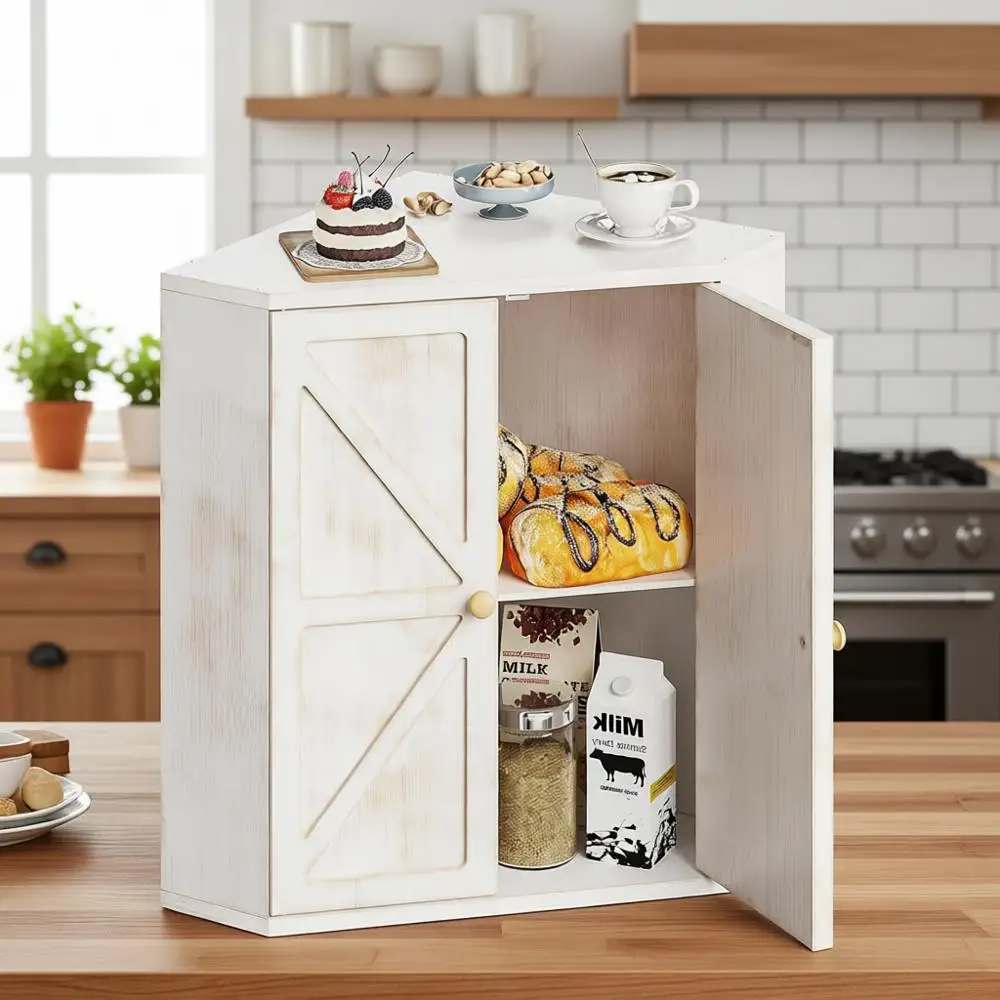 

Большой бамбуковый контейнер для хранения хлеба с двумя ярусами - Органайзер для кухонной столешницы