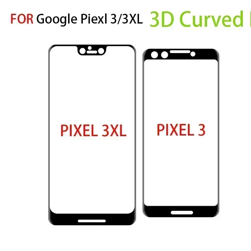 3d curvo vidro temperado película protetora para google pixel 2, 2xl, 3, 3xl, 3a, 4a, 5a, 6a, cobertura completa para pixel 7, 5, 6 xl