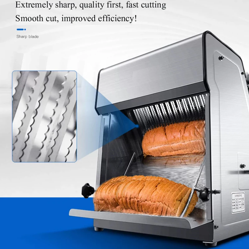 Rebanador de tostadas eléctrico comercial, 31 Uds., máquina rebanadora de sándwich y jamón de acero inoxidable, procesador de alimentos, cortador de pan y salchichas