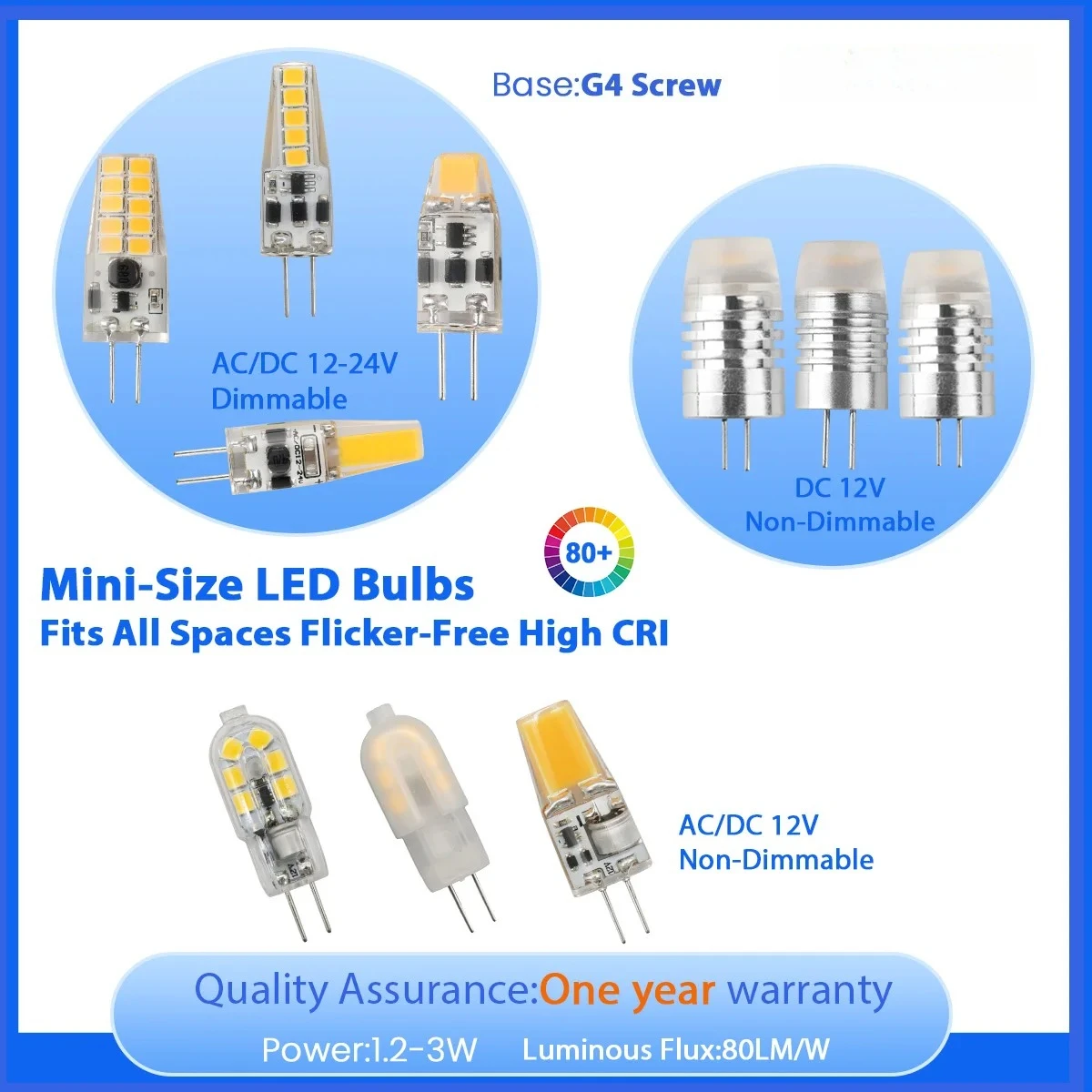 

1/5/10/15/20PCS LED Mini In-Line G4 AC/DC 12V Low 1.2W 1.4W 2W 3W Power High Luminous Efficiency Can replace halogen lamps